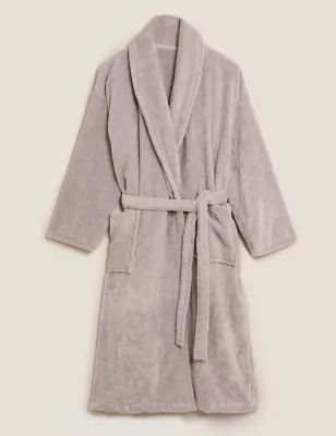 Womens Pure Cotton Towelling Dressing Gown - XS - Grey, Grey