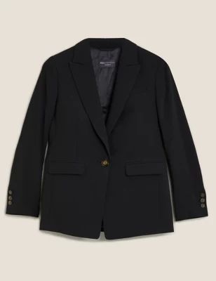 Womens PETITE Tailored Longline Blazer - 6PET - Black, Black,Navy