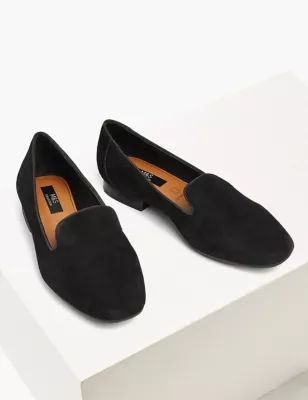 Womens Suede Stain Resistant Square Toe Pumps