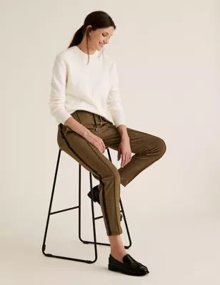 Womens Jersey Tapered Ankle Grazer Trousers