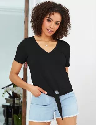 Womens Modal Rich Round Neck Short Sleeve T-Shirt