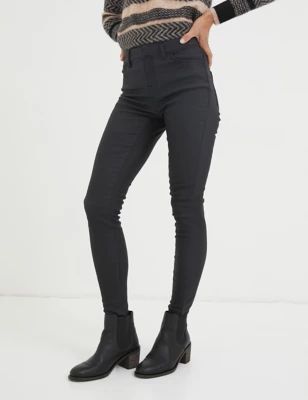 Womens Coated Mid-Rise Jeggings