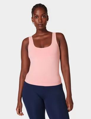 Womens Softly Seamless Scoop Neck Fitted Vest Top