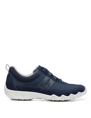 Womens Leanne Wide Fit Suede Lace Up Trainers