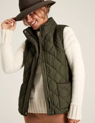 Womens Quilted Funnel Neck Gilet