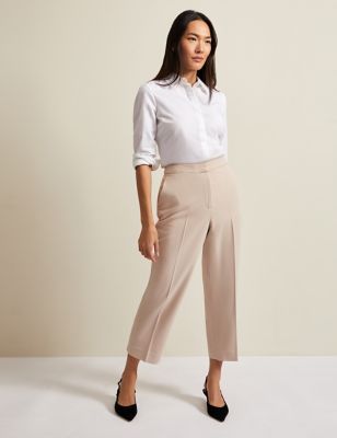 Womens Straight Leg Cropped Trousers