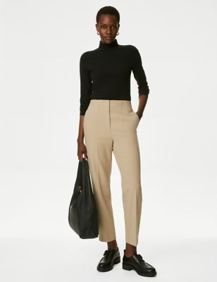 Womens Tapered Ankle Grazer Trousers