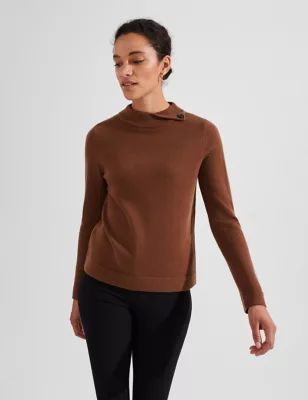 Womens Wool Rich Crew Neck Jumper with Cashmere