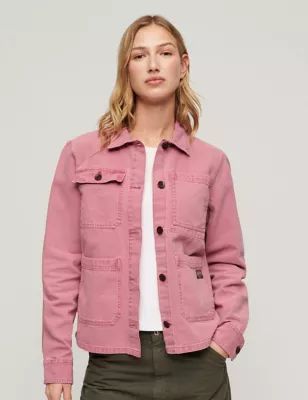 Womens Collared Relaxed Utility Jacket