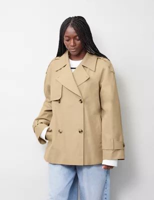 Womens Cotton Rich Short Trench Coat