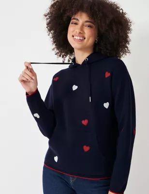 Womens Embroidered Knitted Hoodie