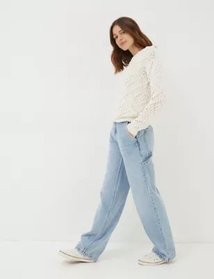 Womens Mid Rise Straight Leg Jeans