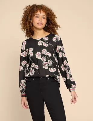 Womens Printed Round Neck Top