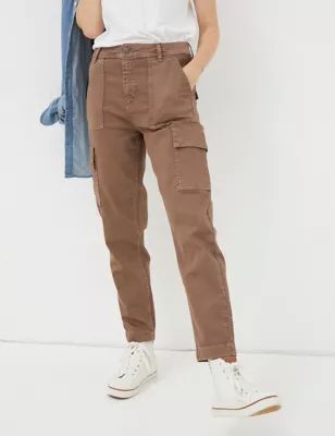 Womens Cotton Rich Cargo Tapered Chinos