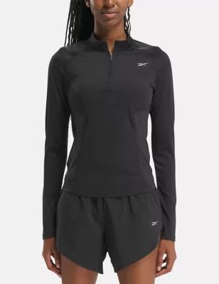 Womens Funnel Neck Fitted Running Top