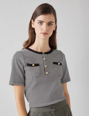 Womens Cotton Rich Striped T-Shirt