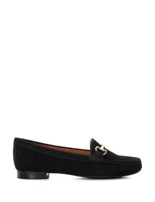 Womens Leather Slip On Flatform Loafers