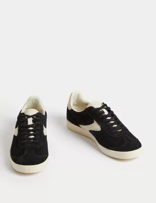 Womens Suede Lace Up Side Detail Trainers