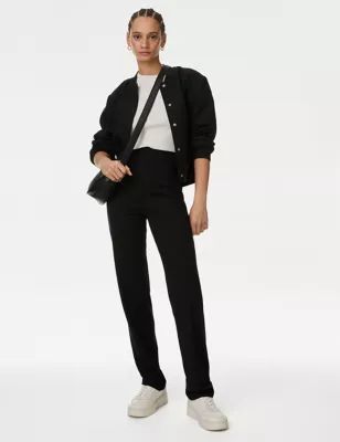 Womens Jersey Straight Leg Trousers with Stretch
