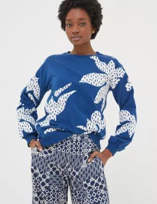 Womens Cotton Rich Embroidered Sweatshirt