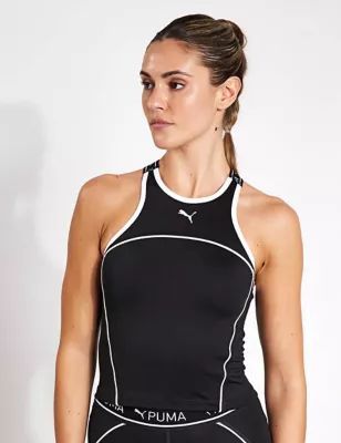 Womens PUMA Fit Train Strong Fitted Crop Vest Top