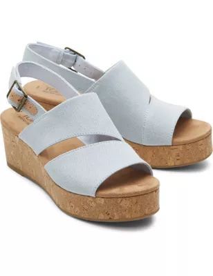 Womens Buckle Ankle Strap Wedge Sandals