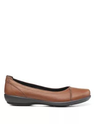 Womens Robyn Leather Flat Ballet Pumps