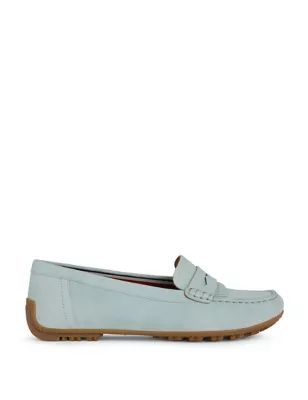Womens Suede Slip On Flat Loafers