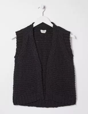 Womens Pure Cotton Knitted Waistcoat
