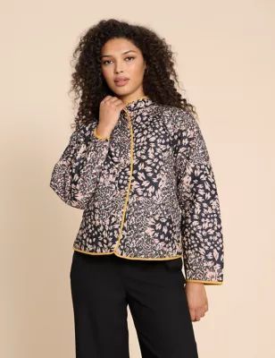 Womens Pure Cotton Printed Reversible Jacket