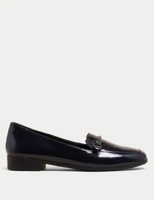 Womens Leather Flat Loafers