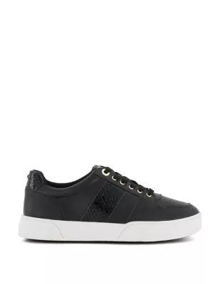 Womens Leather Lace Up Trainers