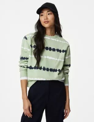 Womens Pure Cotton Printed Sweatshirt