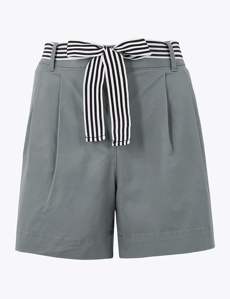 Cotton Pleat Front Chino Shorts