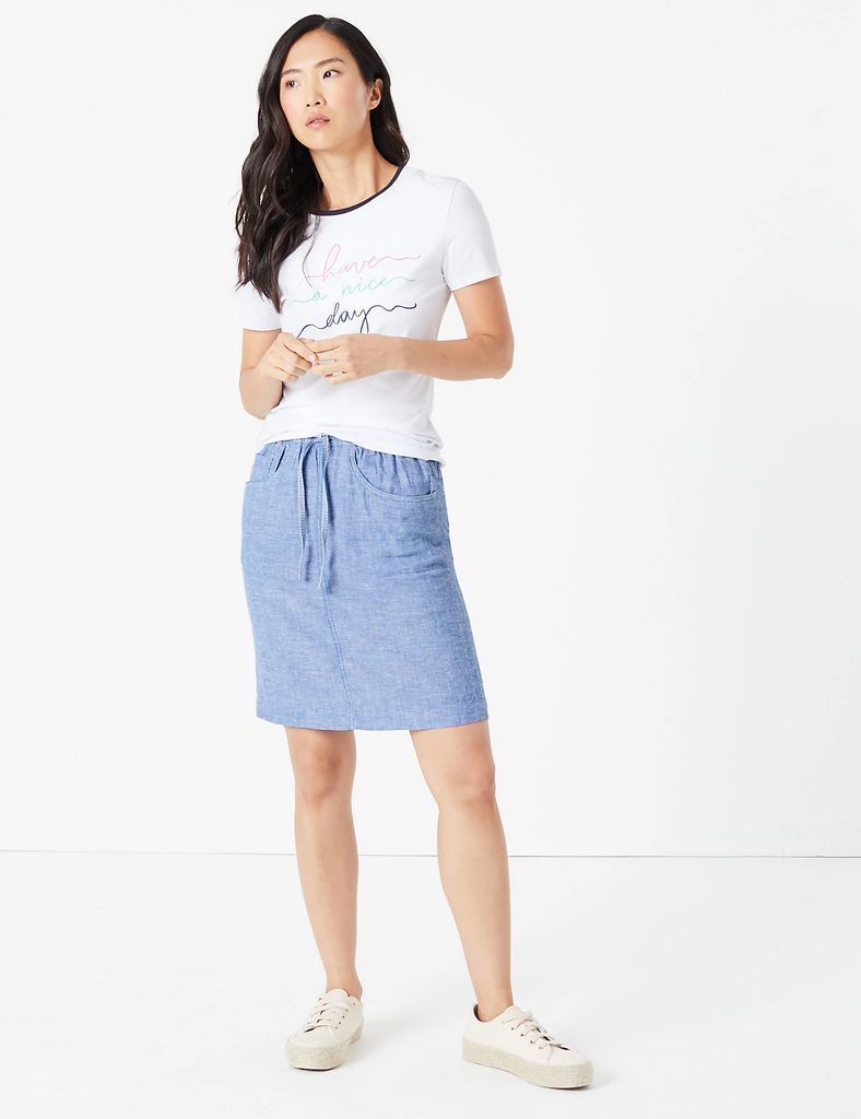 Linen Mini Slip Skirt