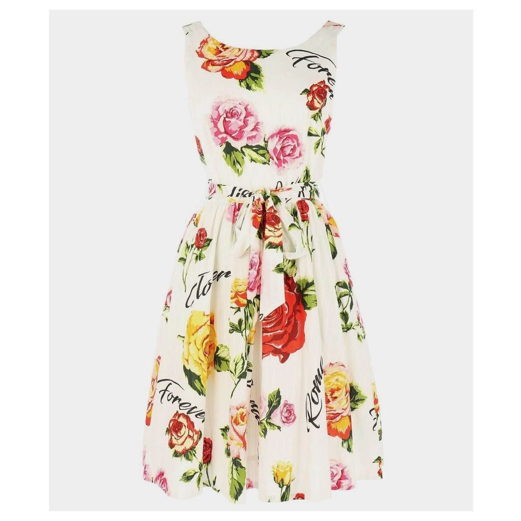 Fraicheur Vintage Style Sleeveless Dress in Floral Print Cotton