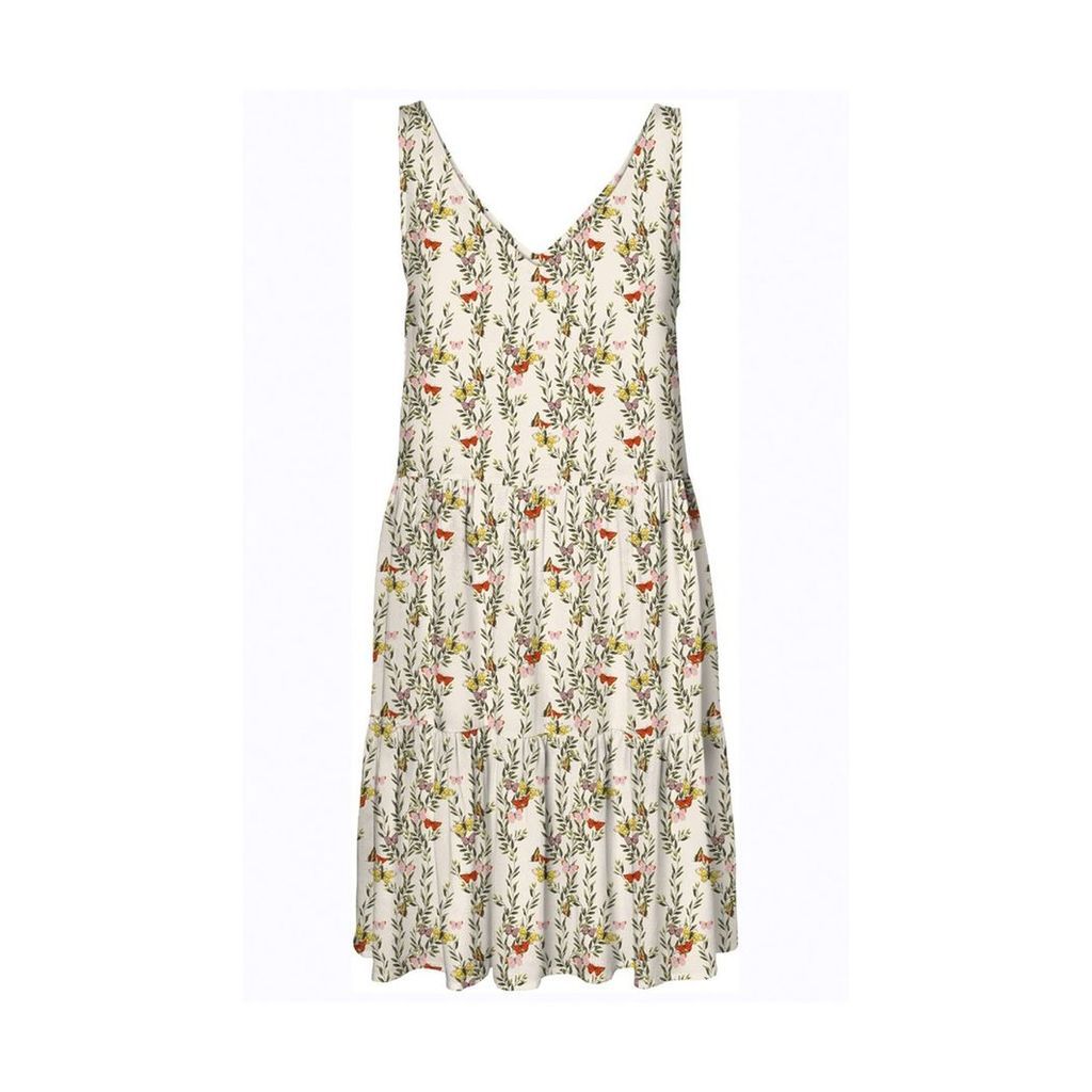 Simply Easy Pleated Mini Dress in Butterfly Floral Print