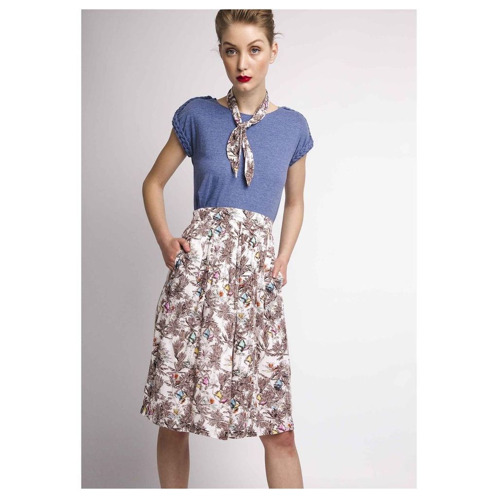 Floral Print Skirt with Pleats