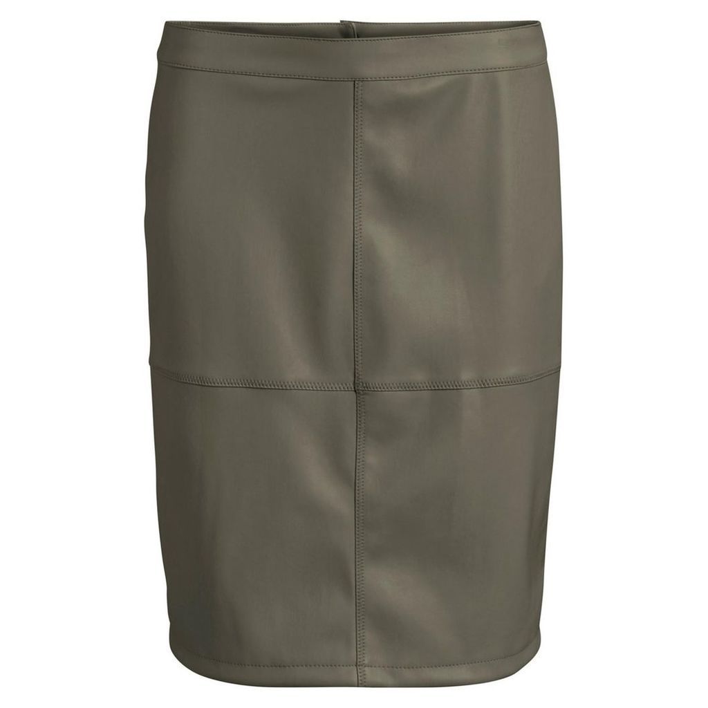 Knee Length Straight Skirt with Zip Fastening
