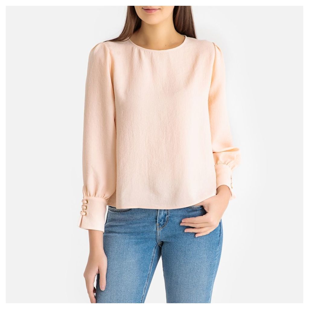 Camila V-Neck Blouse with Lacing on the Long Sleeves