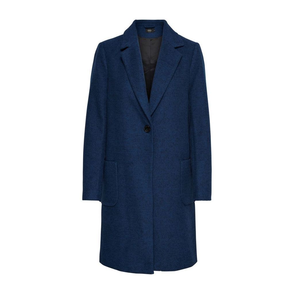 Long Wool Coat with Patch Pockets