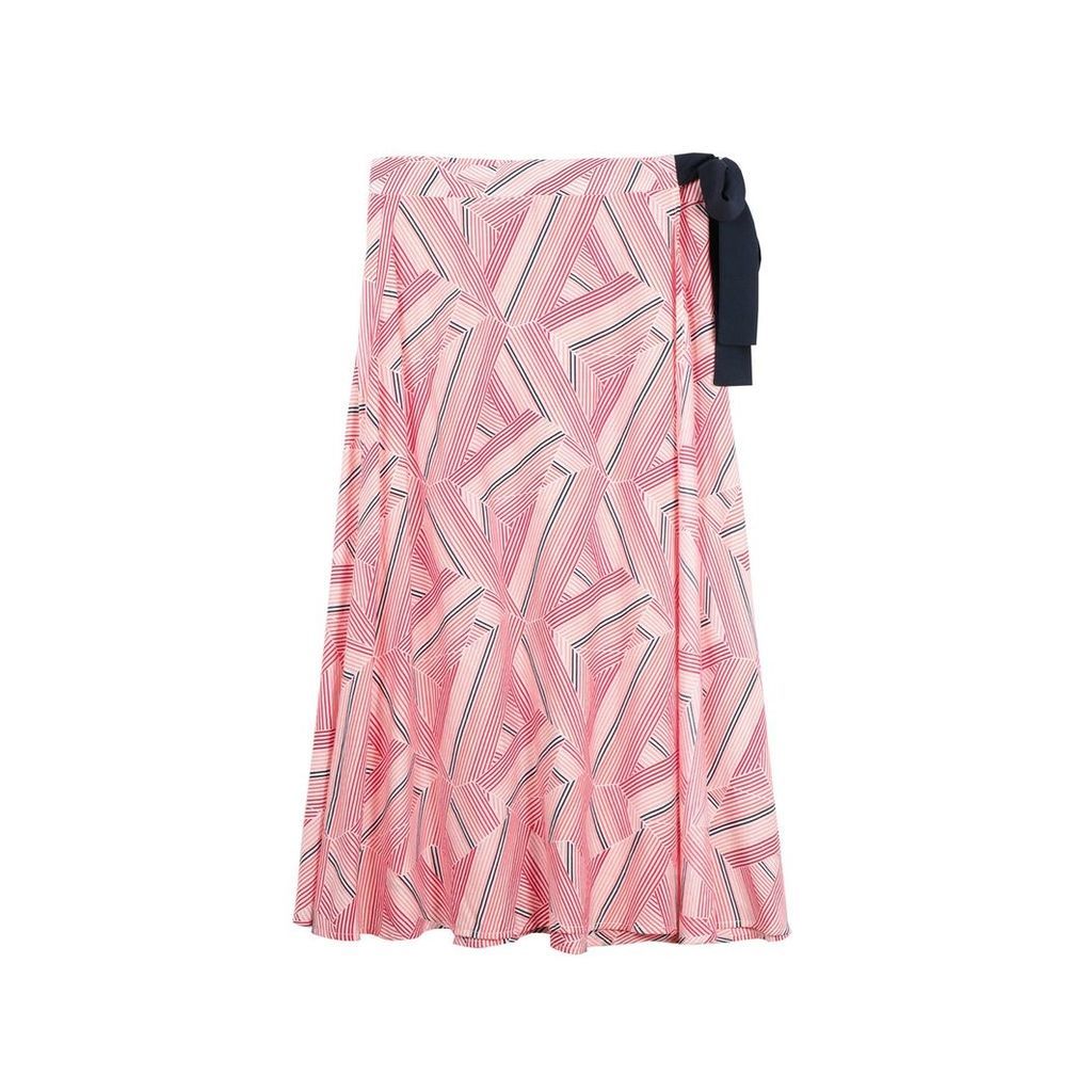 Geometric Print Wrapover Skirt