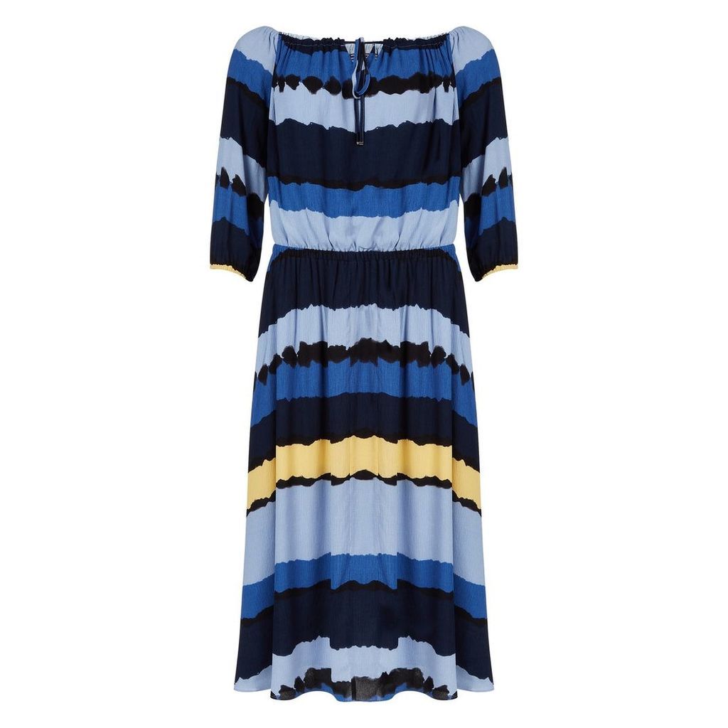 Floaty Striped Dress with 3/4 Length Sleeves