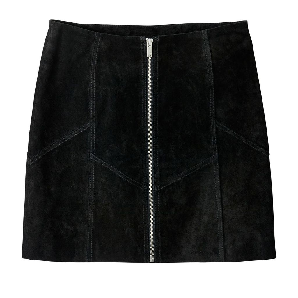 Leather Zip Up Skirt