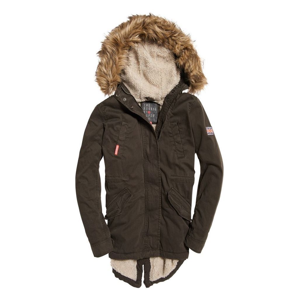 Mid-Length Parka with Removable Faux Fur Hood