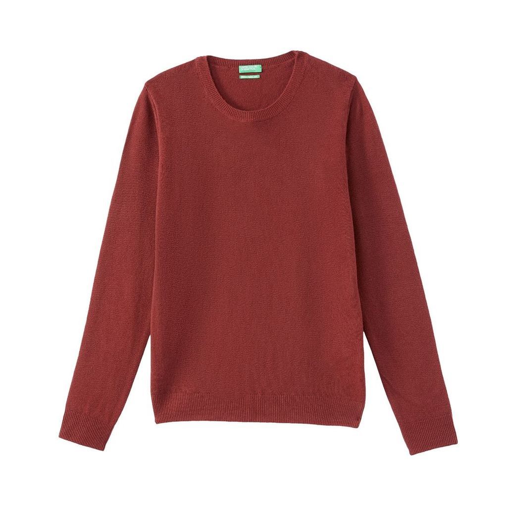 Fine Knit Wool Jumper with Crew Neck