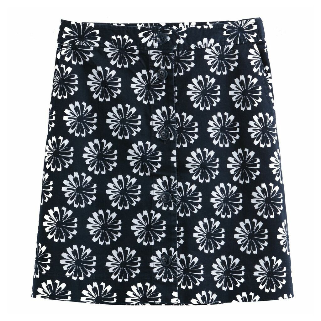 Daisy Print Short A-Line Skirt
