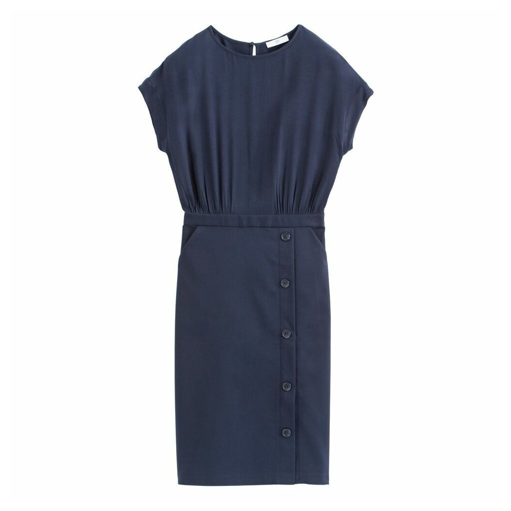 Fitted Shift Dress with Buttons