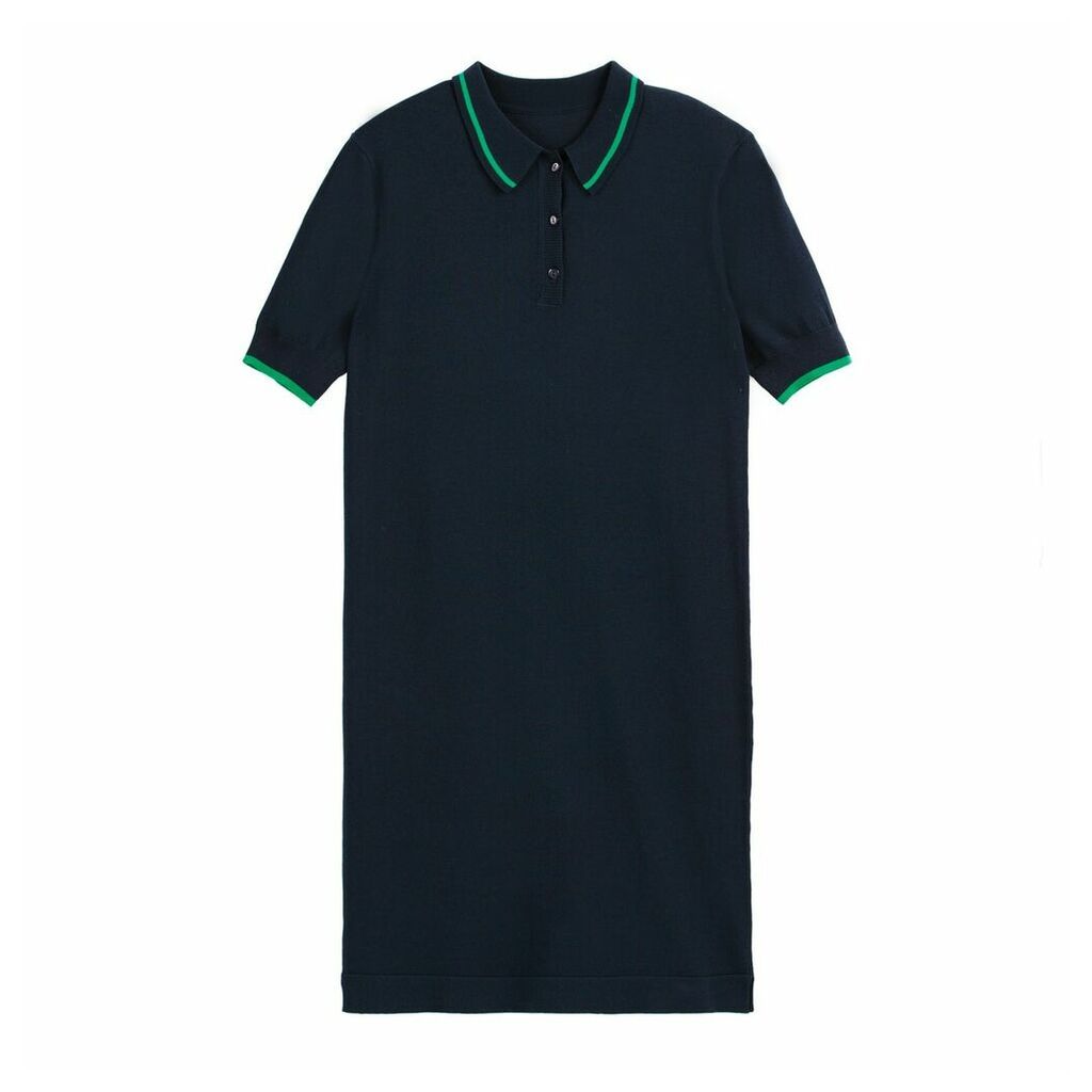 Mid-Length Polo Shirt Shift Dress
