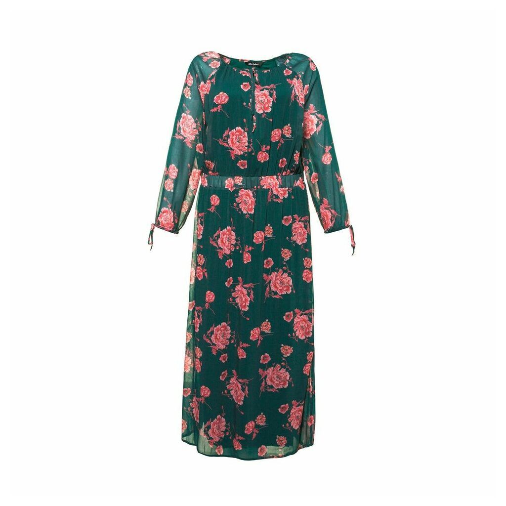 Floral Print Maxi Dress with Long Sleeves